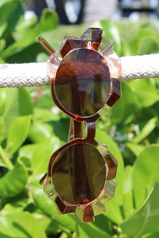 Chocolate Beveled Geometric Sunglasses
