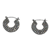 Small Doubled Paved Diamond Sided Hoop Earrings
