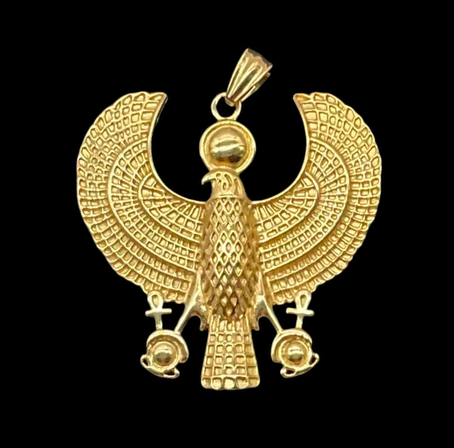 Egyptian Horus Art Deco Pendant with Necklace