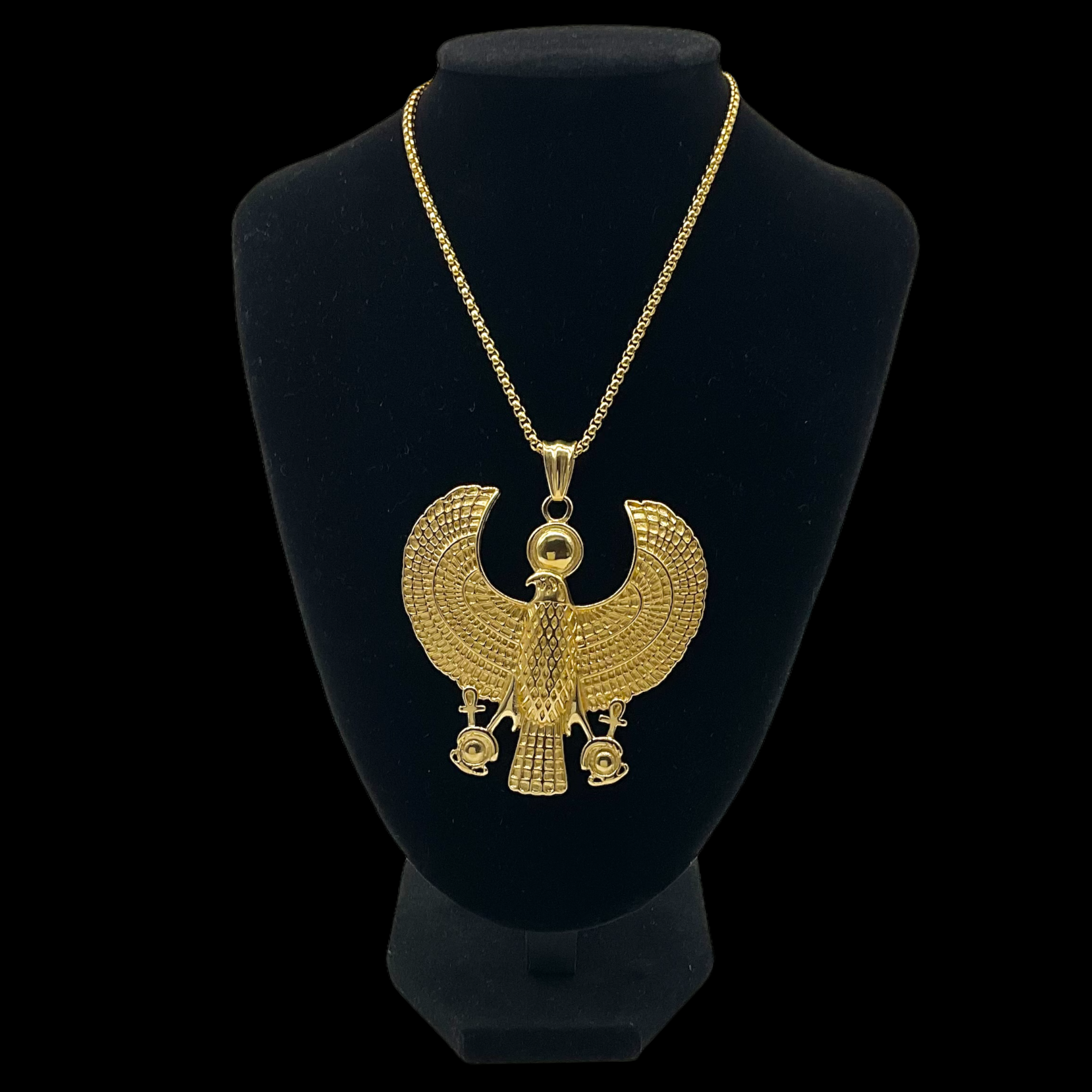 Egyptian Horus Art Deco Pendant with Necklace