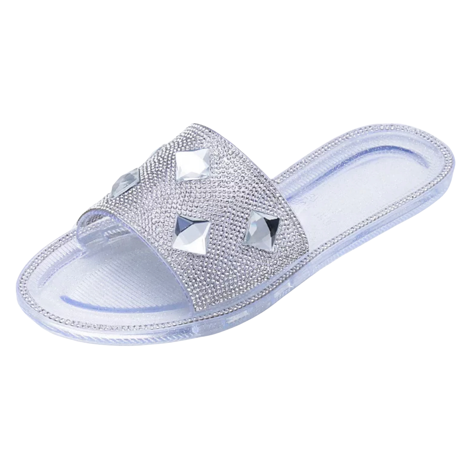 Jelly Diamond Sandals in Silver