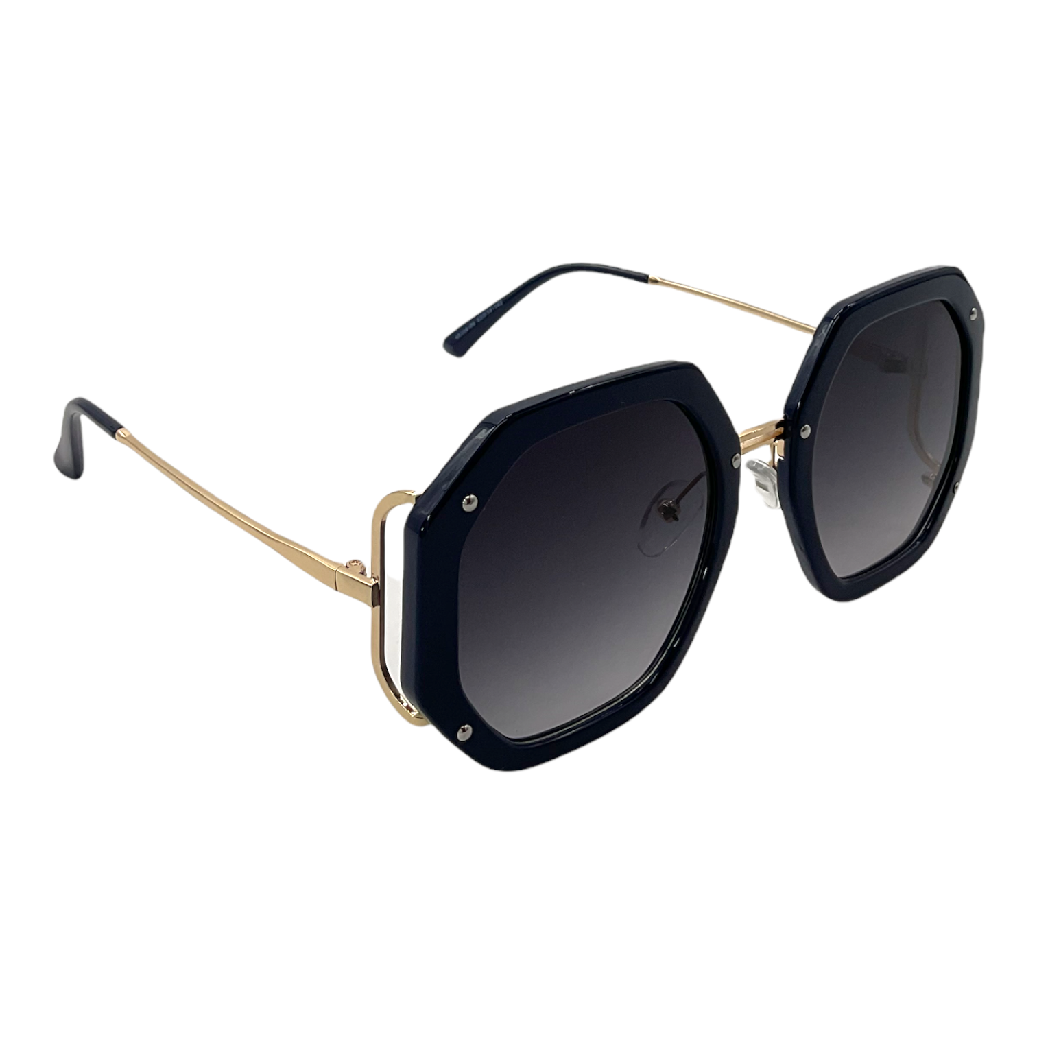 Navy with Black  and Gold Temples Sunglasses