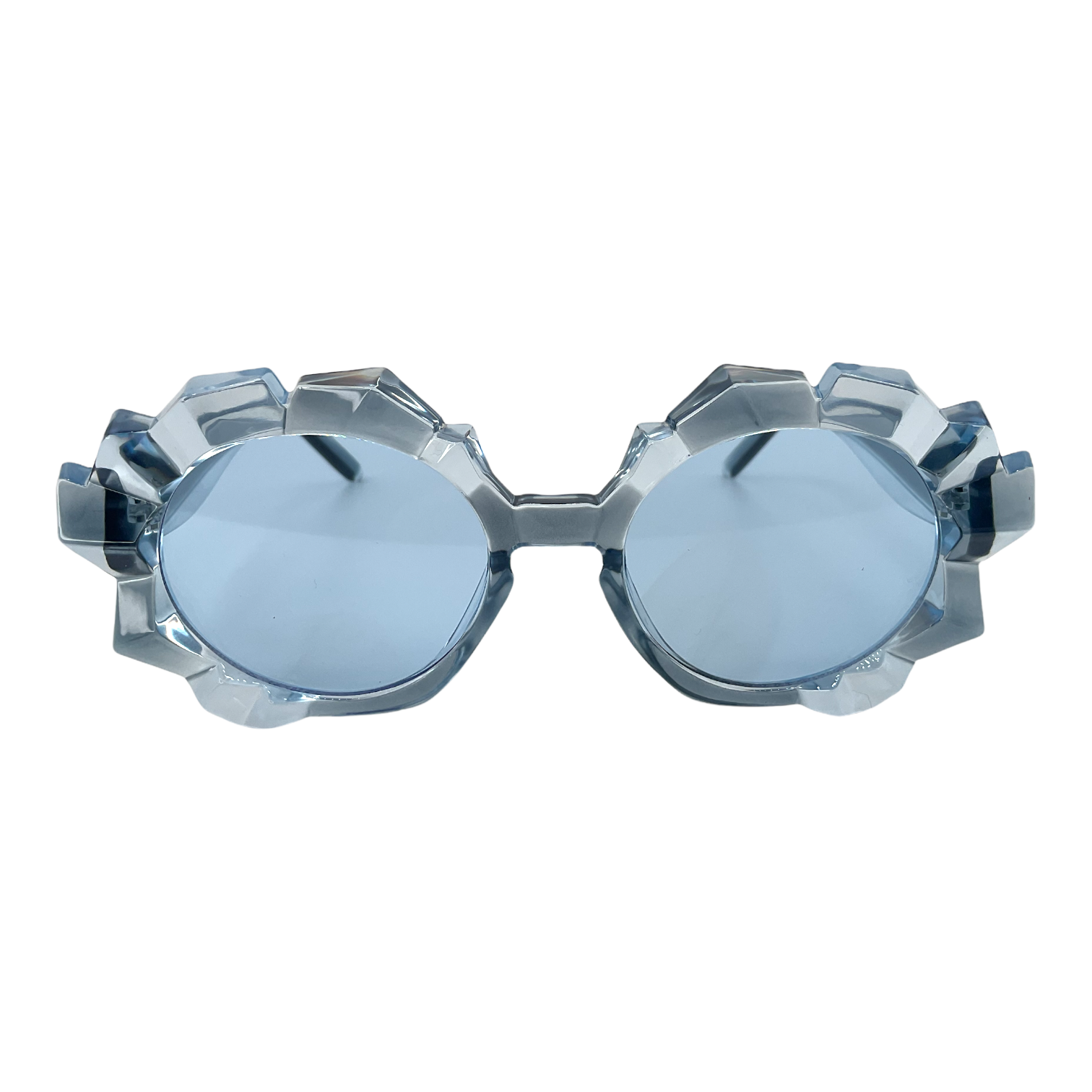 Beveled Geometric Sunglasses in Blue