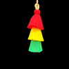 Jamaican Multi-layered Bag and Key Chain ornament - Red, Gold & Green