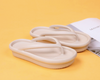 Japanese Style Platform Flip Flops in Cream