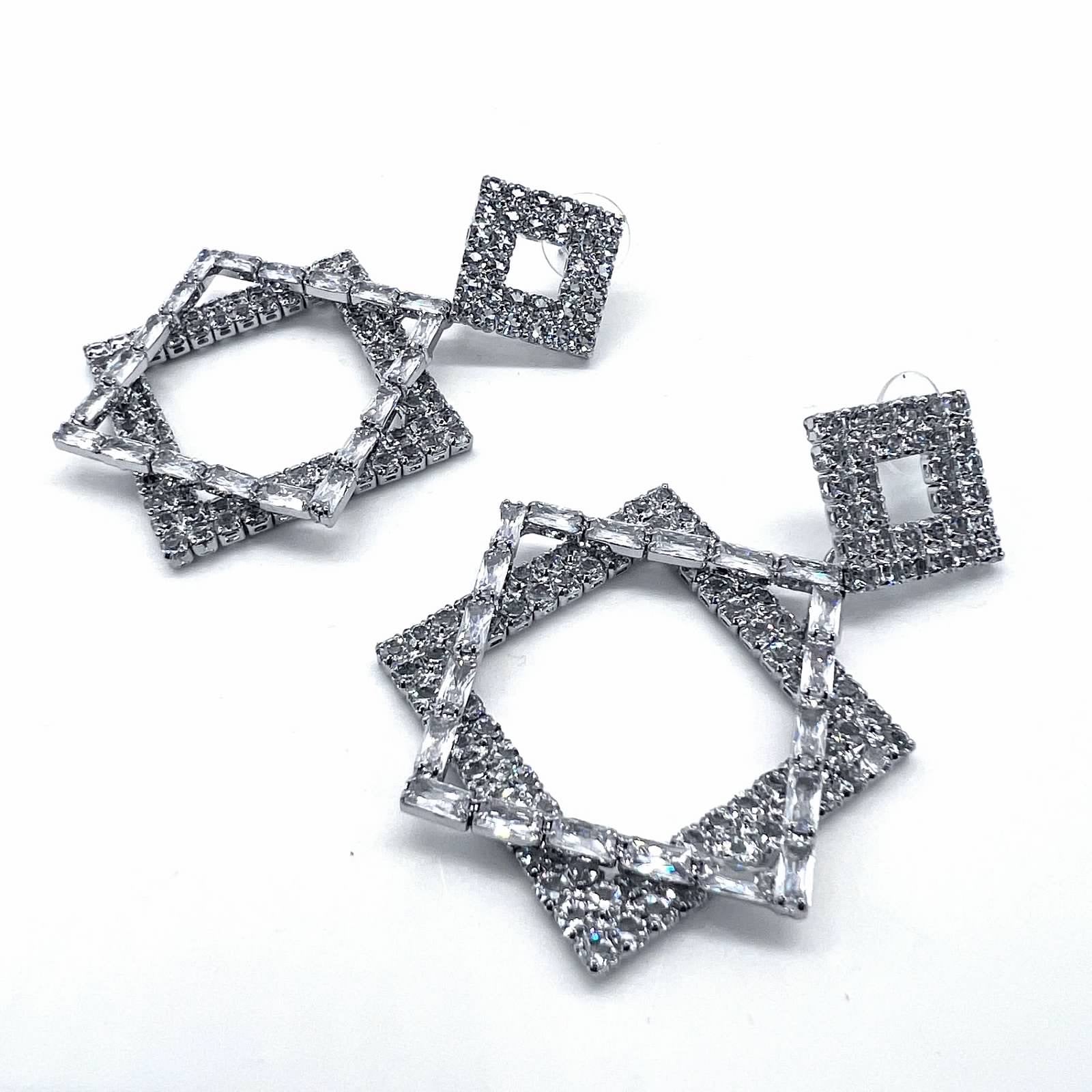Geometric Square Drop Earrings