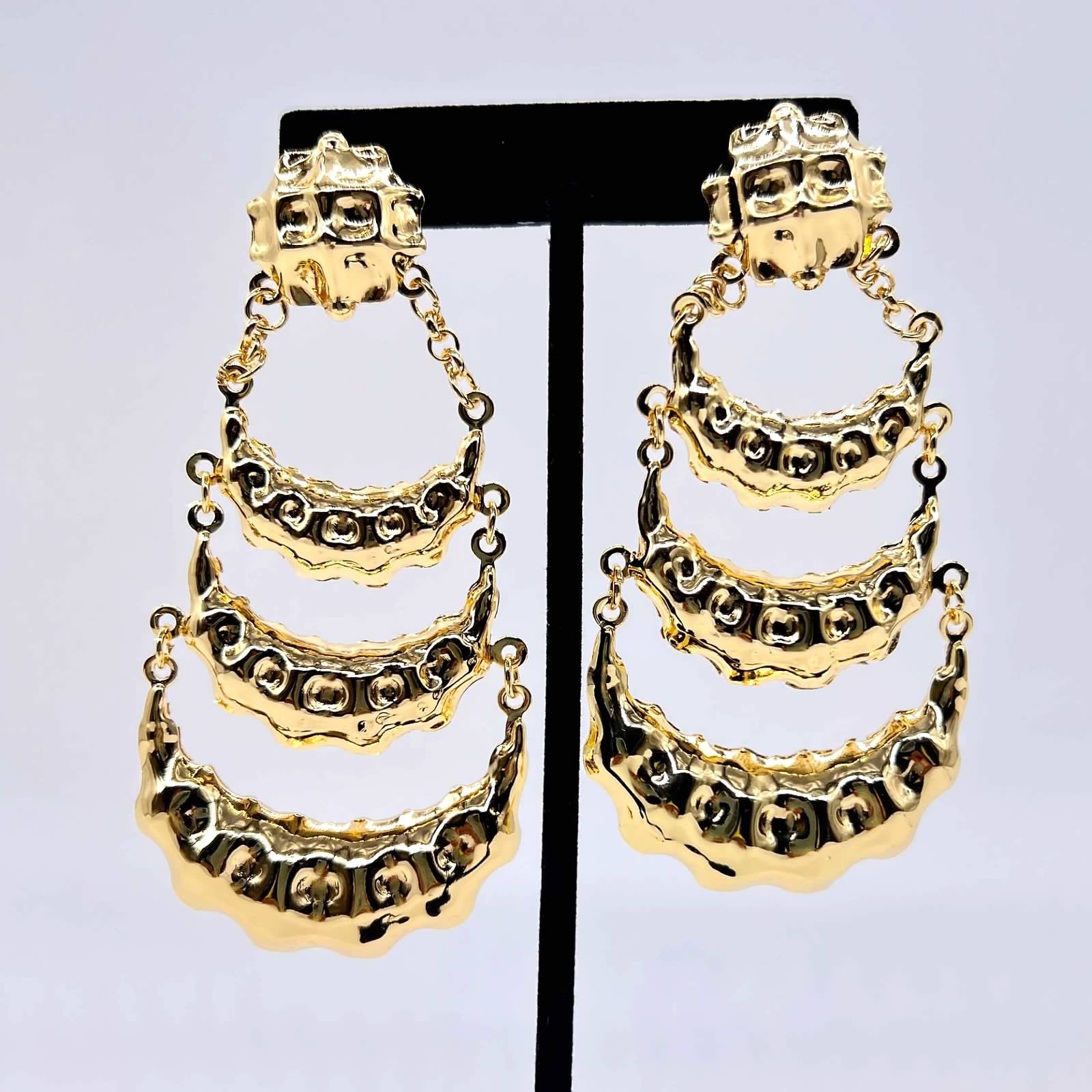 Tier Chain Chandelier Earrings Gold