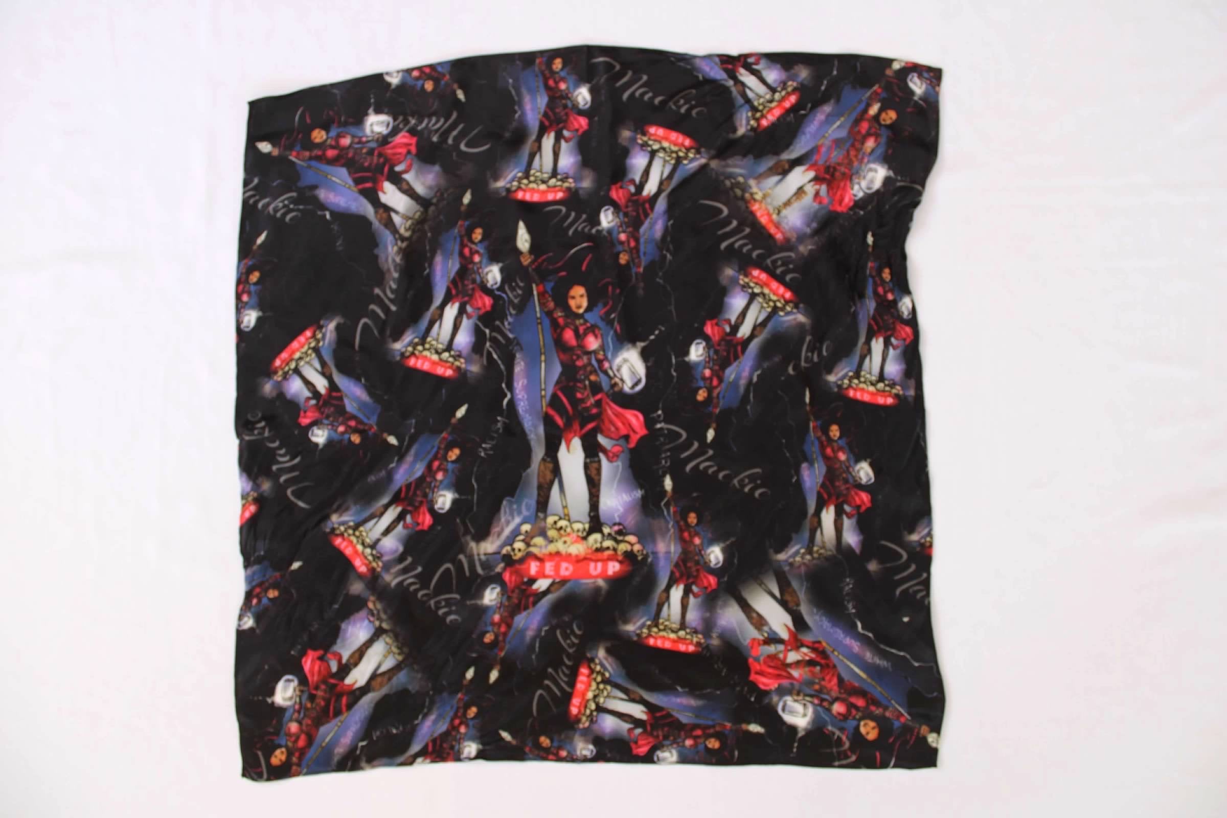 Silk Scarf with Printed Design