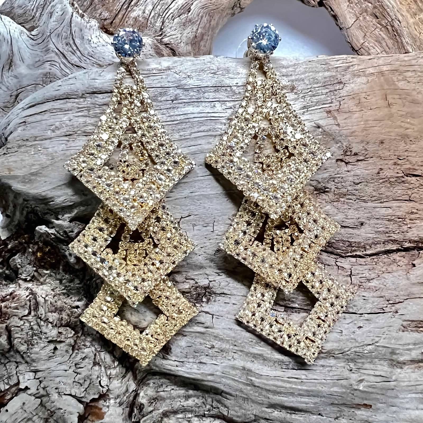 Gold Crystal Drop Earrings