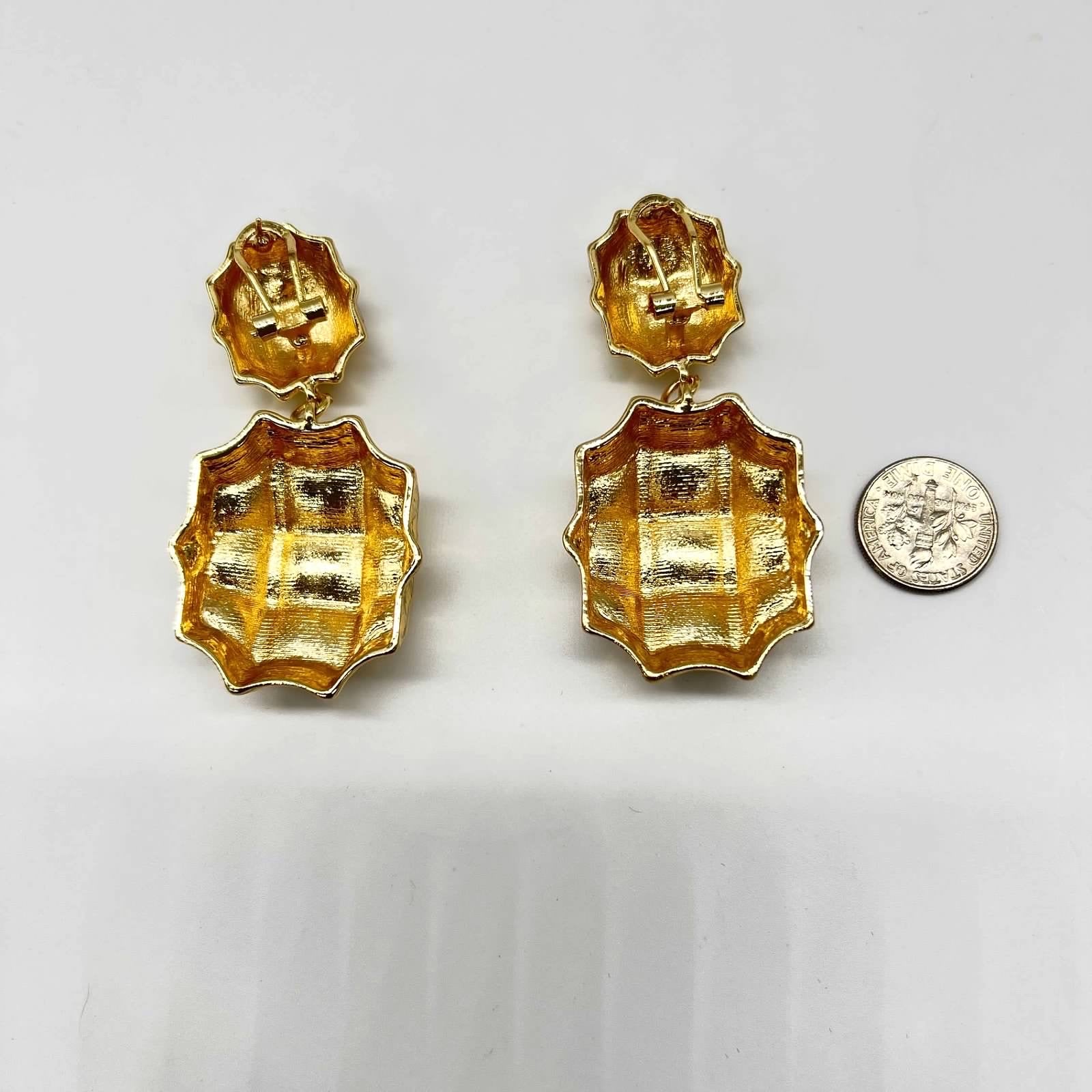 Gold Nugget Drop Earrings