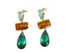 Tear Drop Crystal Drop Earrings in Green