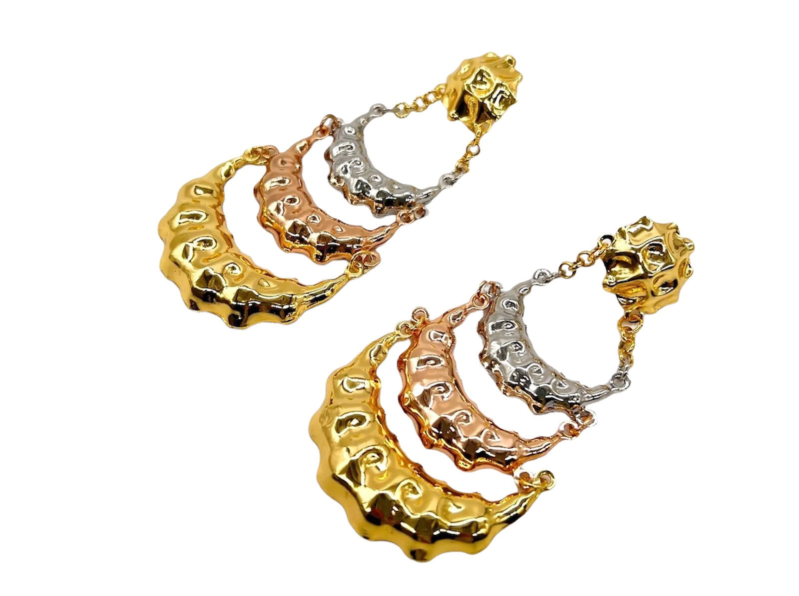 Tricolor Chandelier Earrings