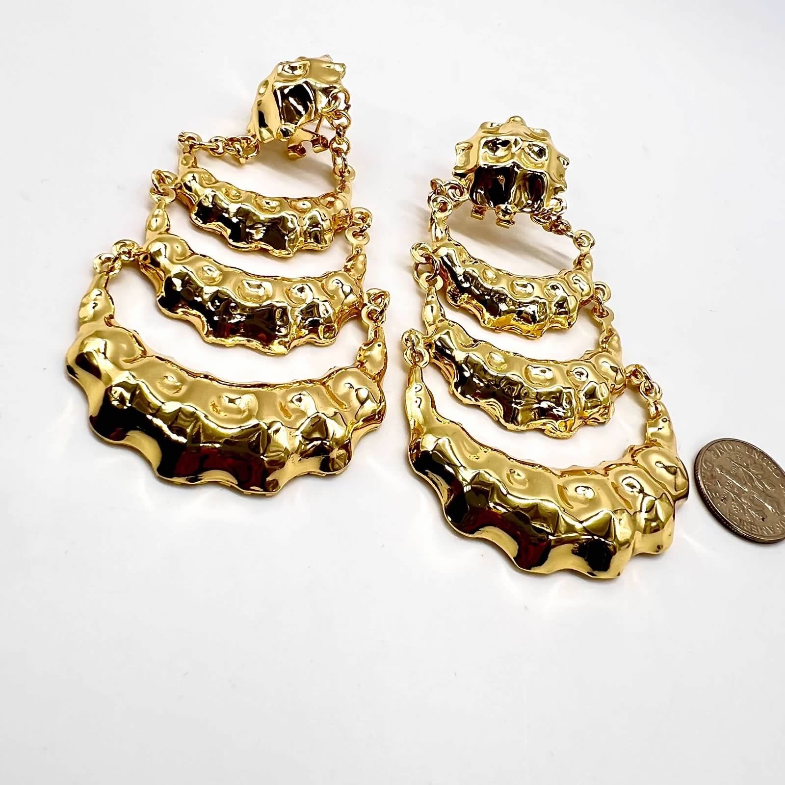 Tier Chain Chandelier Earrings Gold