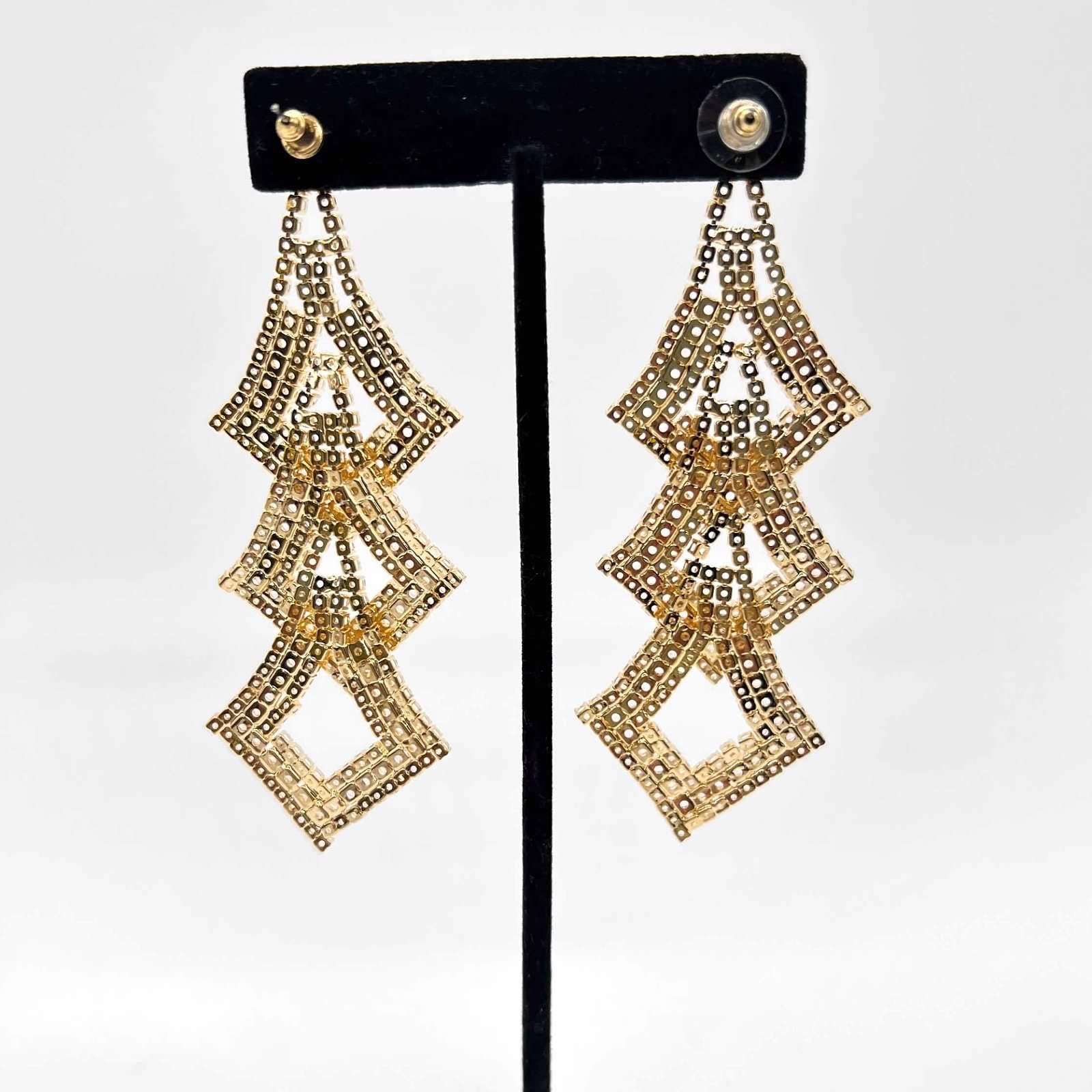 Gold Crystal Drop Earrings