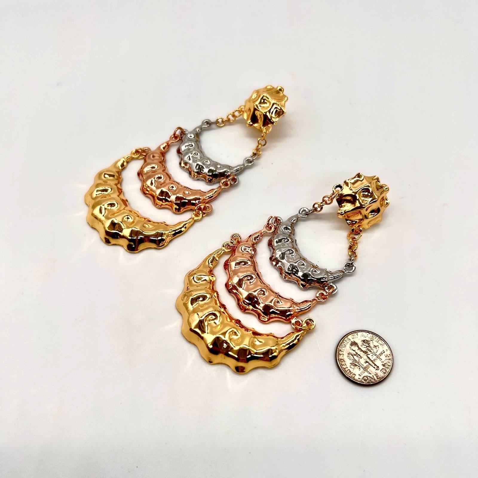 Tricolor Chandelier Earrings