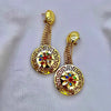 Maze Drop Earrings with Colored Crystals