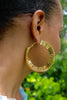 Gold Bar Hoop Earrings