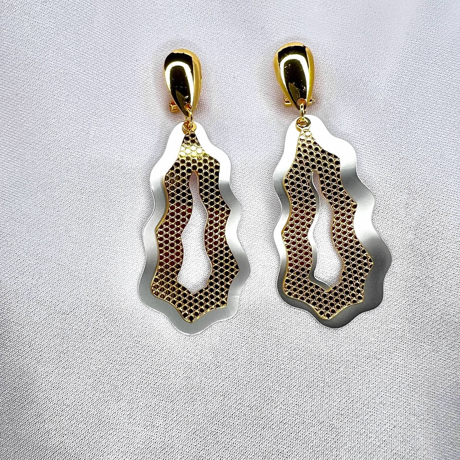 Double Wave Drop  Earrings