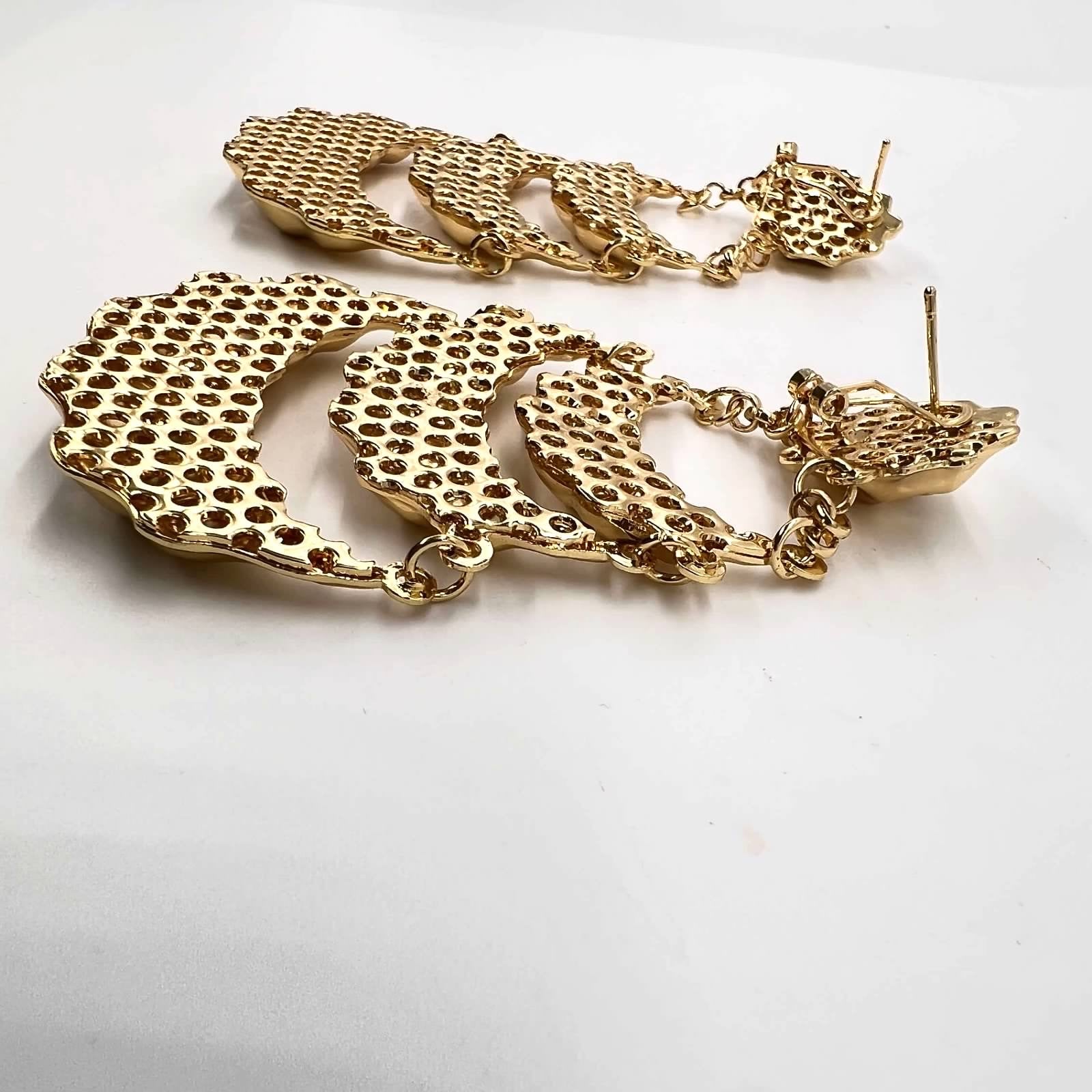 Tier Chain Chandelier Earrings Gold