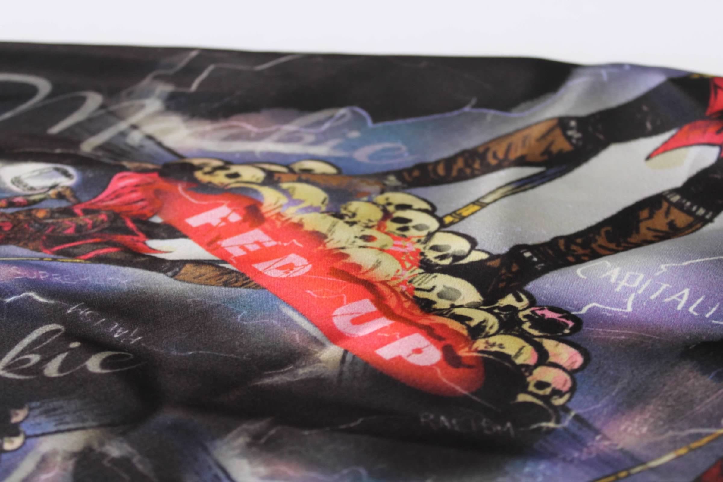 Silk Scarf with Printed Design