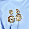 Gold Nugget Drop Earrings