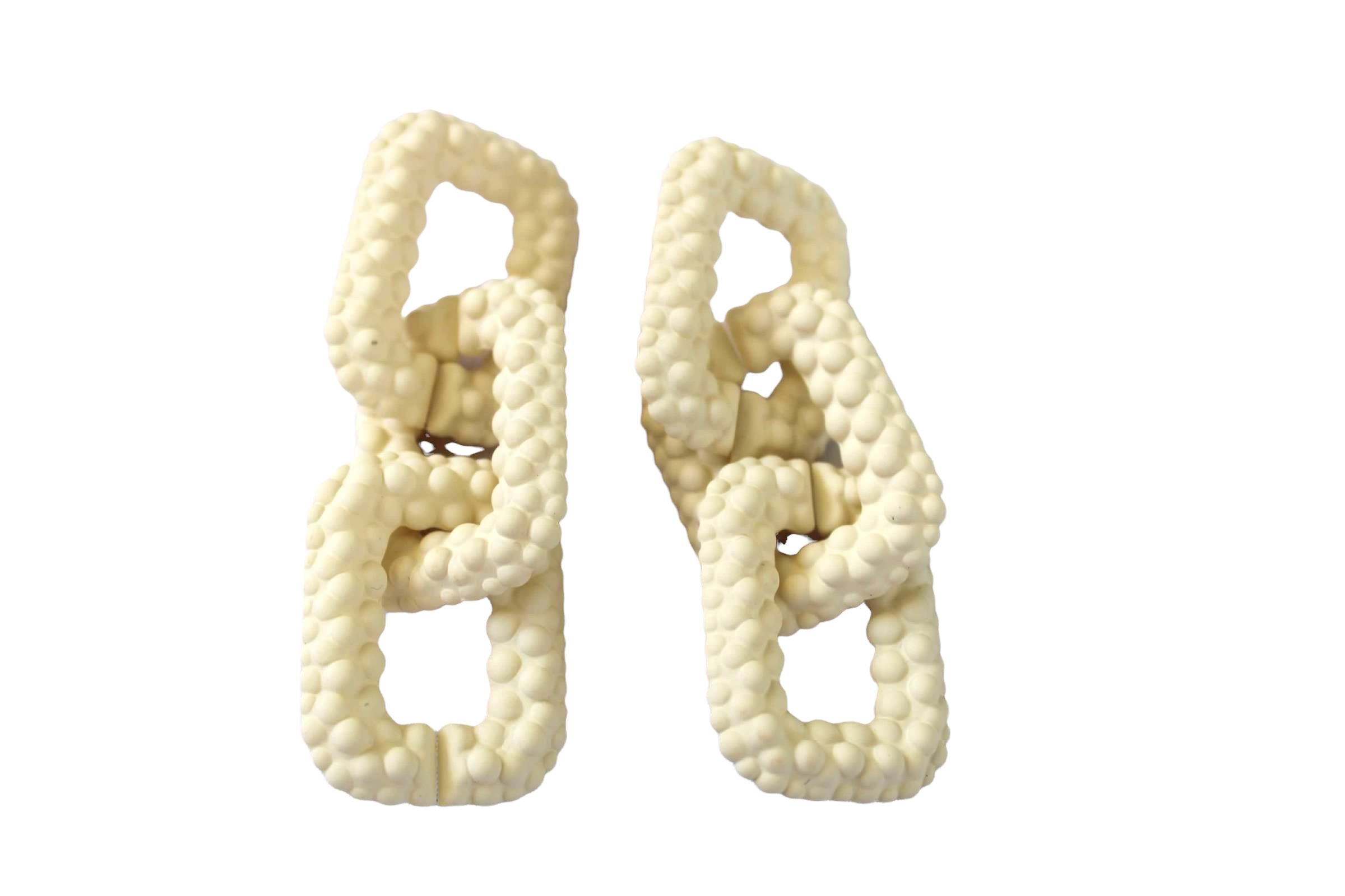 Chain Link Earring in White