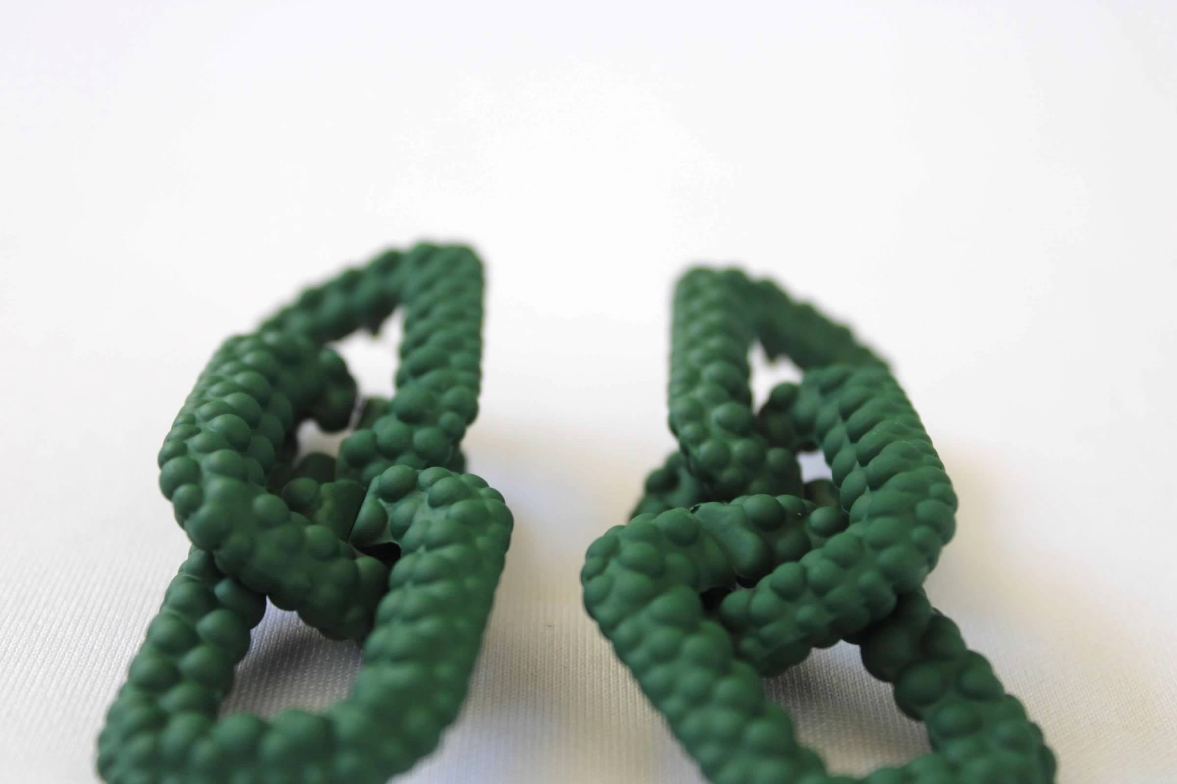 Chain Link Earrings in Green