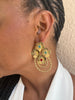 Colored Geometric Drop Flower Earring