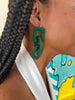 Chain Link Earrings in Green